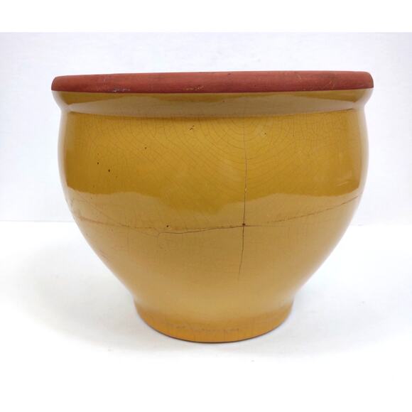 Vintage Yellow Norcal Pottery Terracotta Flower Pot Planter Mid-Century 6X7” USA - Picture 4 of 9